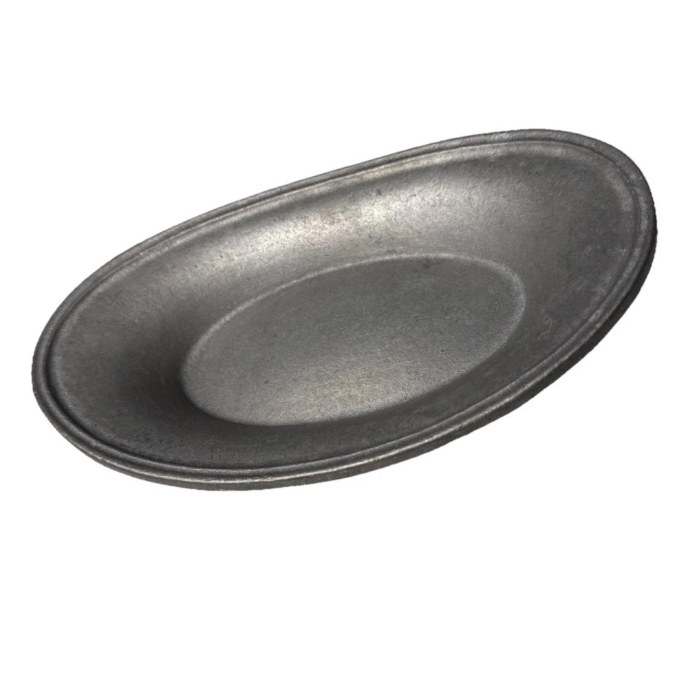 VTG York Metalcrafters Pewter Oval Bowl/Serving Tray/Plate /Dish USA Cottagecore